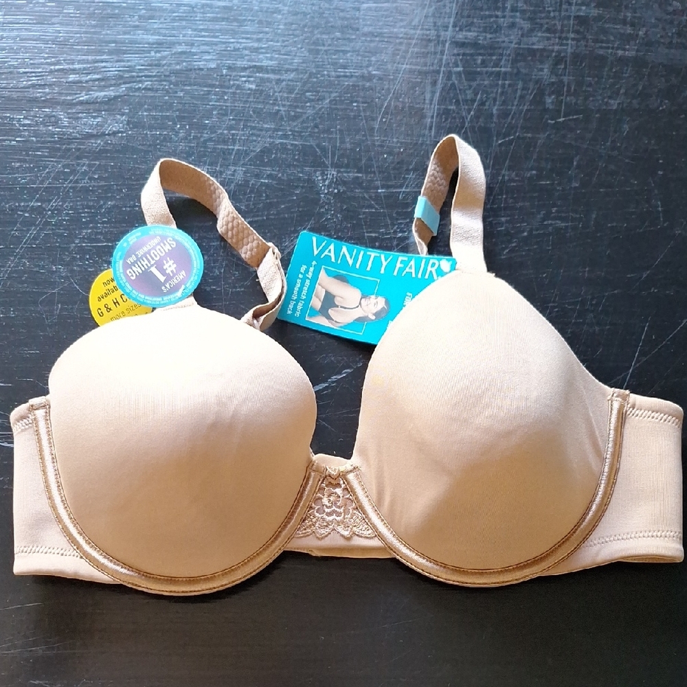 Vanity Fair Beige Nude T-Shirt Bra - Smooth Light Support